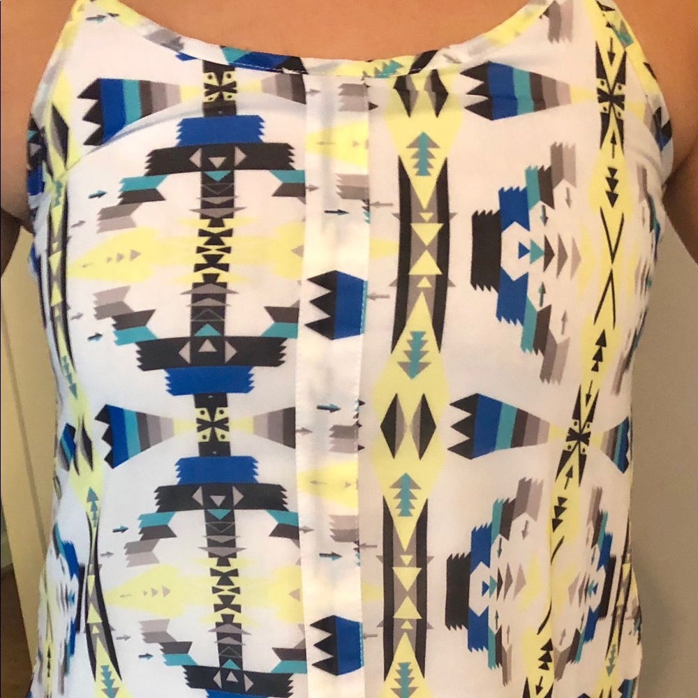 Anthropologie Tulle geometric tank